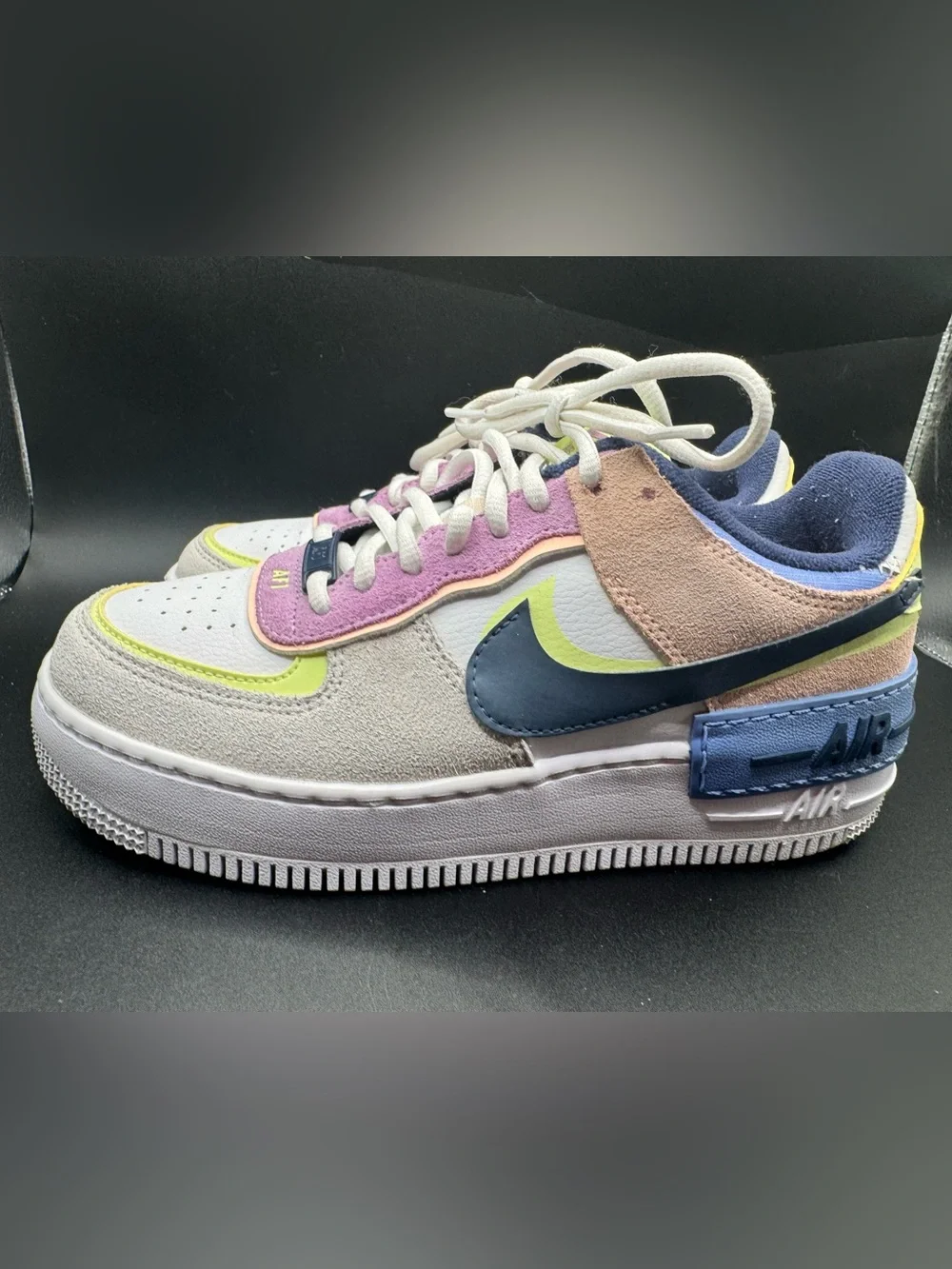 Nike Air Force 1 Shadow Spruce Aura Barely Volt Multi Color sneakers women’s 7.5